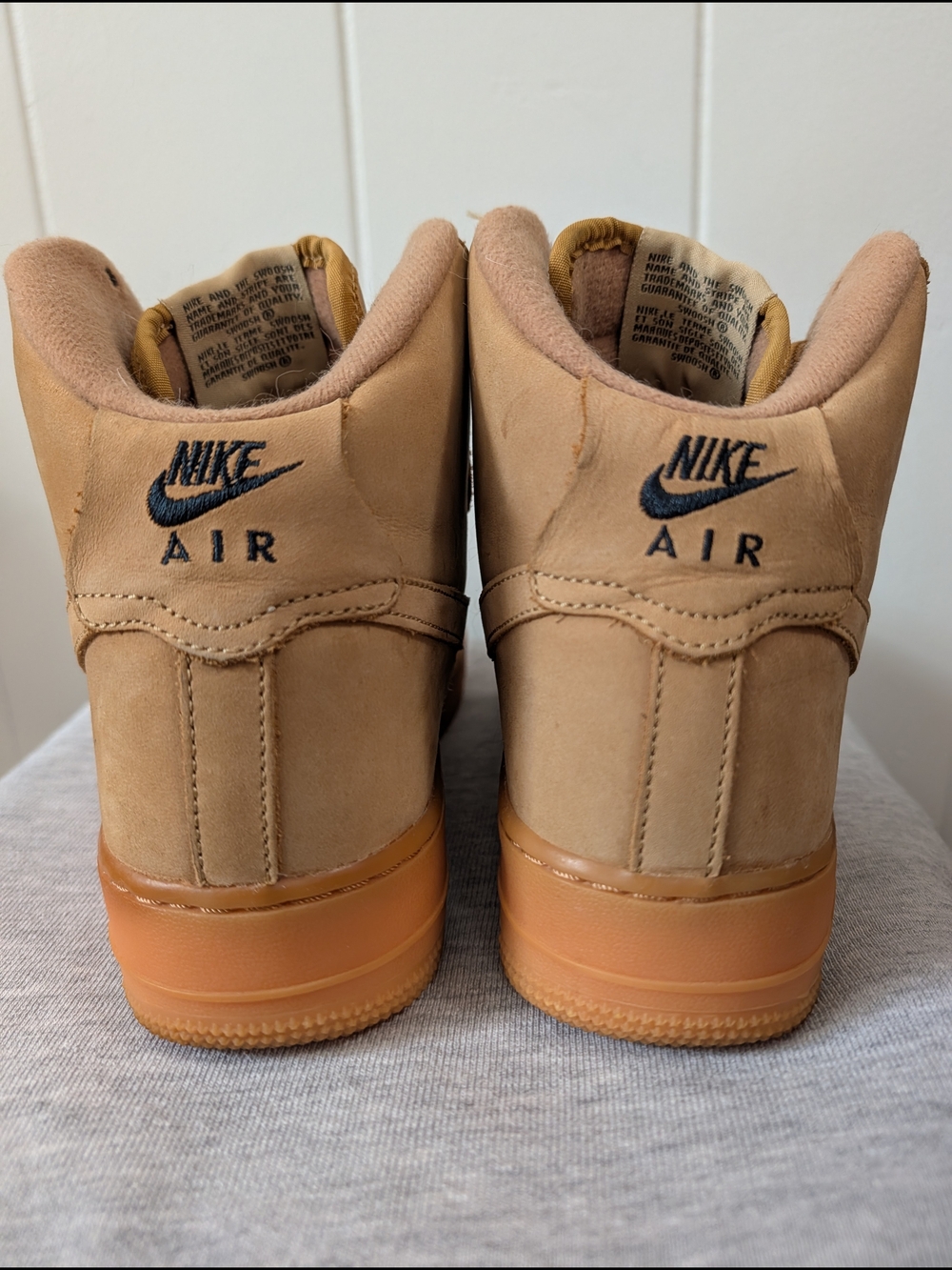 Nike Air Force 1 High '07 LV8 WB "Flax" sneakers in a tan suede material. [1, 2] - Picture 5 of 9